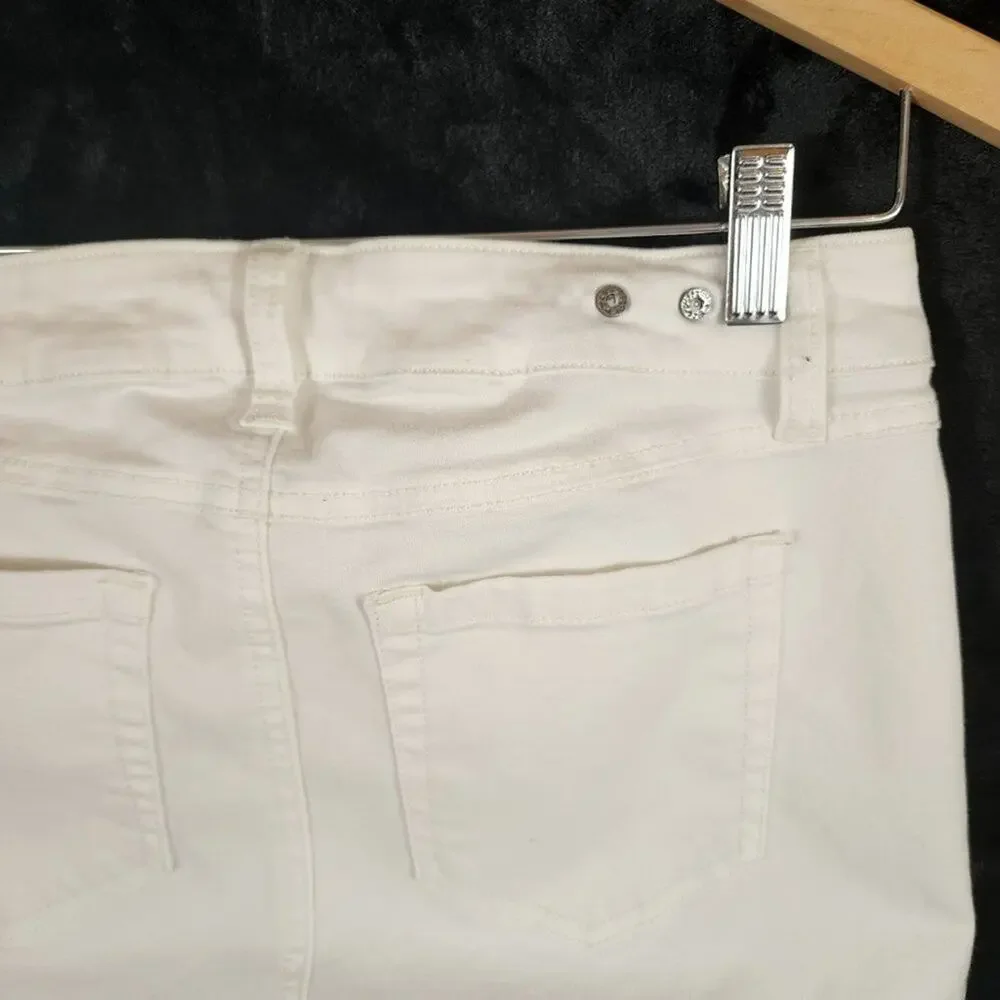 CAbi Skinny Jeans Women 2 Slimmie #5088 White Denim Stretch 5 Pocket EUC - Picture 3 of 6